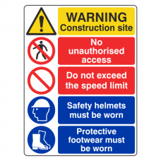 Multi-Hazard Site Safety Do Not Exceed Speed Limit Sign (Portrait)