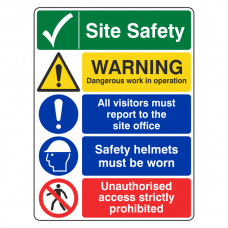 Multi-Hazard Site Safety Warning Sign