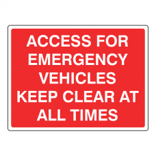 Access For Emergency Vehicles Sign