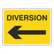 Diversion Arrow Left Sign