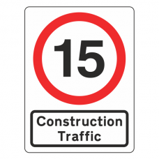 15 MPH Construction Traffic Sign