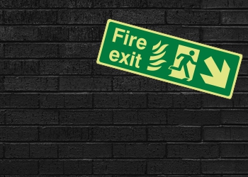 Photoluminescent NHS Fire Exit Signs